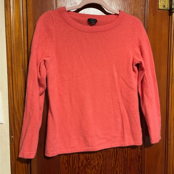 TALBOTS Salmon Pink Pure Cashmere Sweater Womens Size Large - Picture 1 of 7